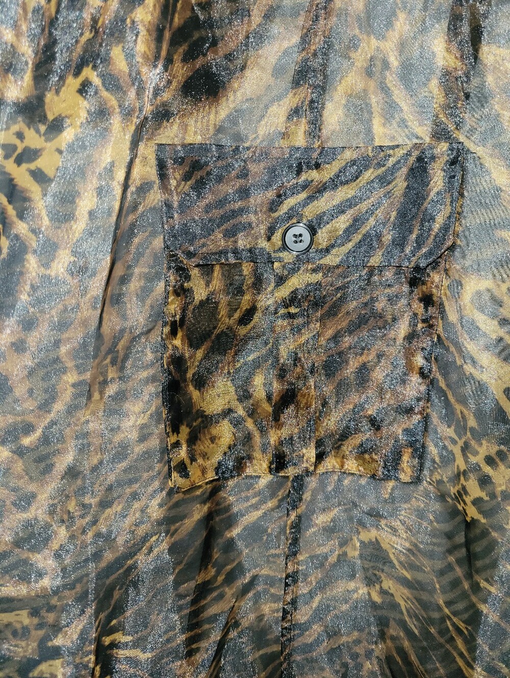 GANNI Tiger-Print Organza Dress - Picture 5 of 7